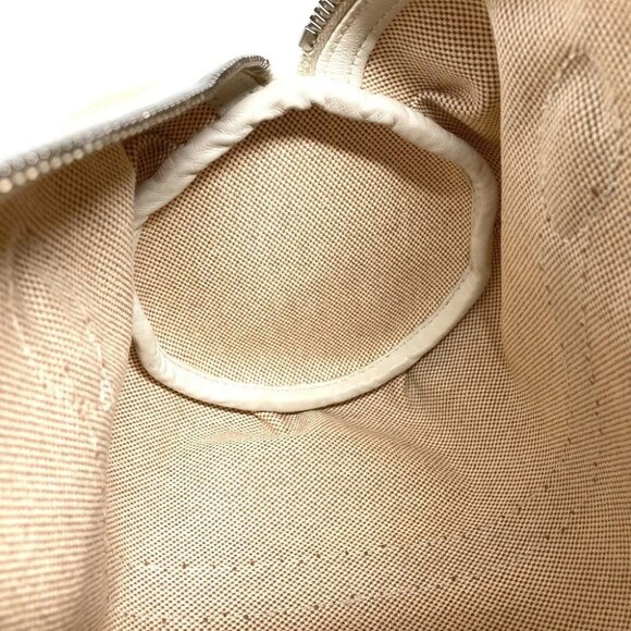 HERMES Porochon Mademoiselle Hand Bag Toile H / Leather Beige/White - Picture 12 of 12